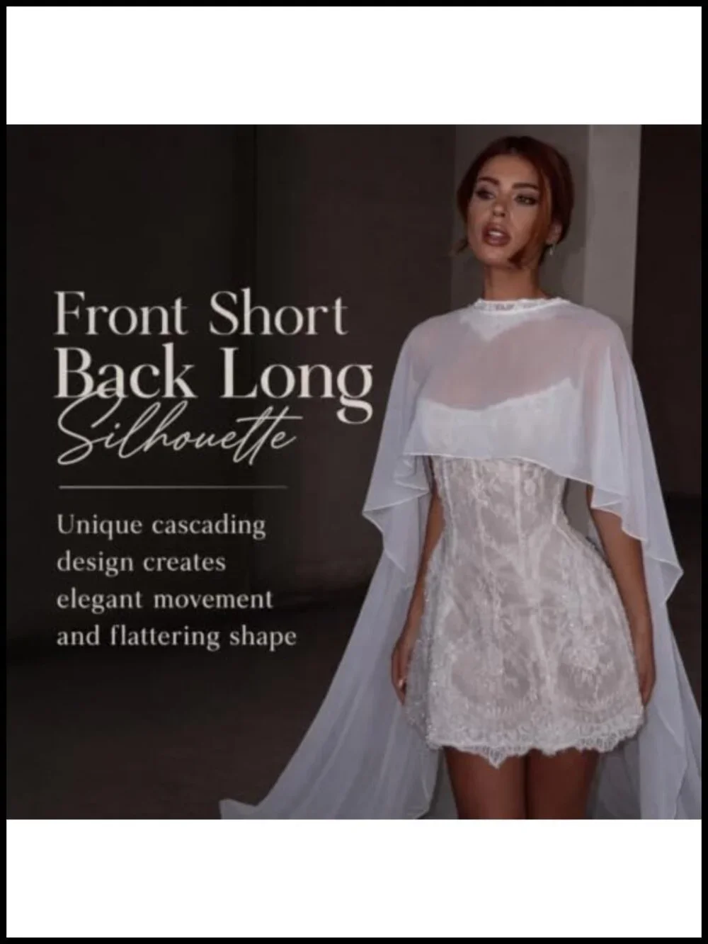 Chiffon Cape Bridal Wrap Shawl Shoulder Cover Up Wedding